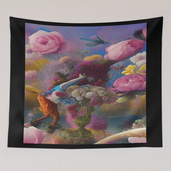 Item preview, Abstraction illustrative rosery Colorful hippie style Splash Flowers Imagination of dream  桜 world art bloomcore designed and sold by ValleyDream.
