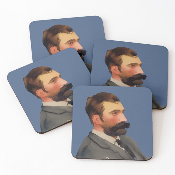 Item preview, Vintage portrait of a handsome bearded man, Retro attractive bearded watercolor portrait  painting of a man designed and sold by Artsareus.
