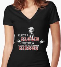 Trump - Circus Clown Anti-Trump Shirt Women's Fitted V-Neck T-Shirt