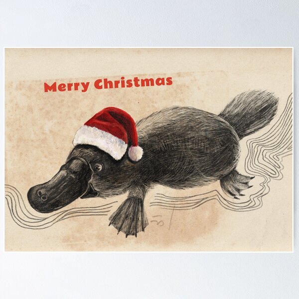 Item preview, Platypus Christmas card designed and sold by Michele Meister.