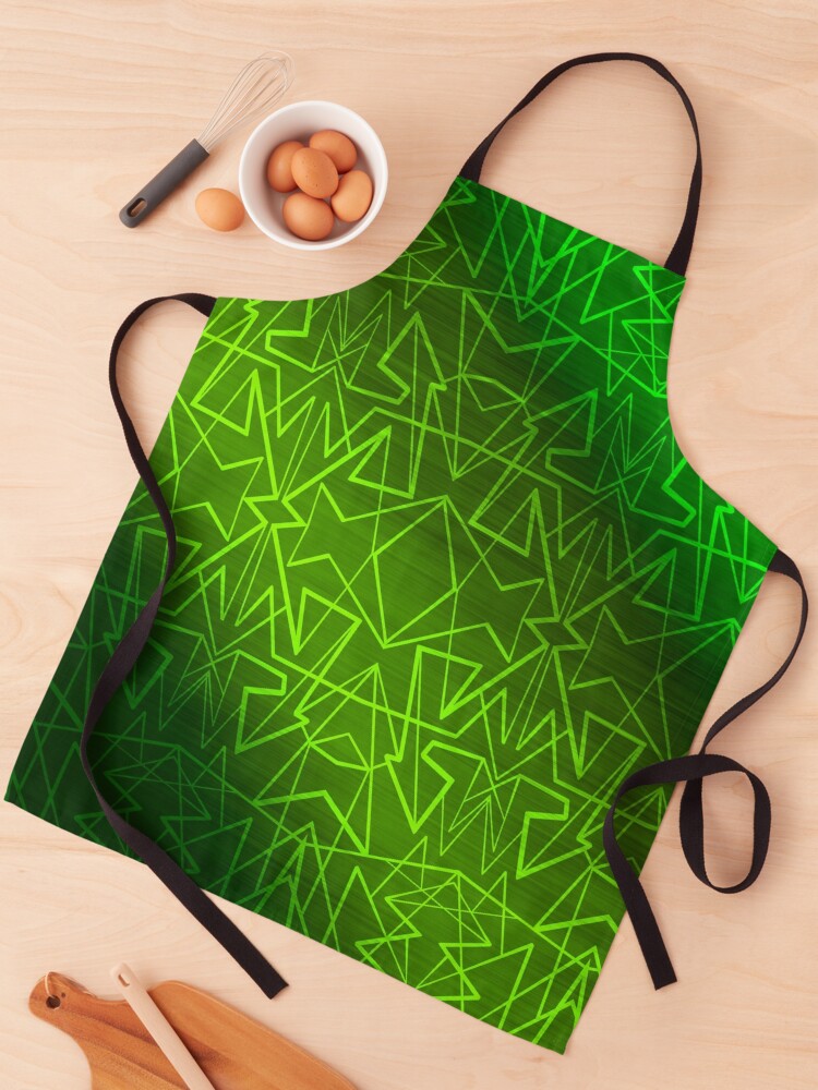 Thumbnail 1 of 6, Apron, Green Gradient Linear Pattern designed and sold by that5280lady.