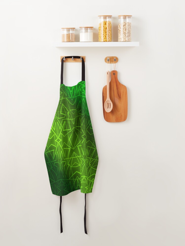 Thumbnail 4 of 6, Apron, Green Gradient Linear Pattern designed and sold by that5280lady.