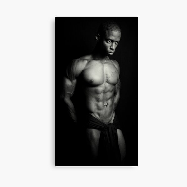 B+W pensive male imagery Canvas Print