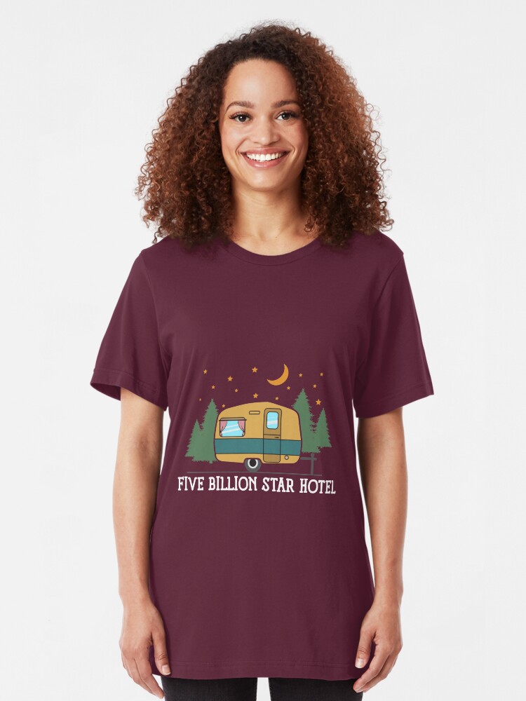 Alternative Ansicht von Camping Trailer: Five Billion Star Hotel Gift Slim Fit T-Shirt