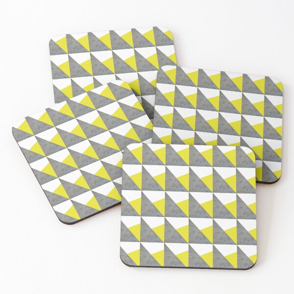 Item preview, Concrete grey and yellow geometric triangle pattern designed and sold by by-jwp.