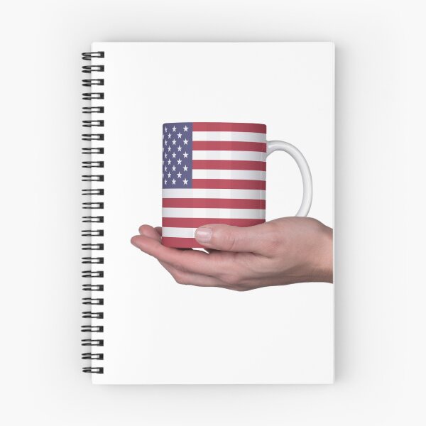 Item preview, hand holding mug with united states flag designed and sold by ArtDesignUSA.