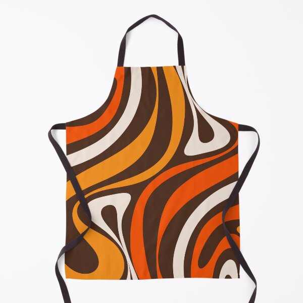 Item preview, New Groove Retro Abstract Pattern Vertical in 70s Dark Brown and Orange Tones designed and sold by kierkegaard.