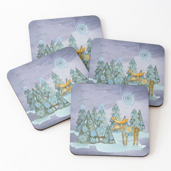 Item preview, Folk Art Christmas Moose designed and sold by J Marielle Designs.