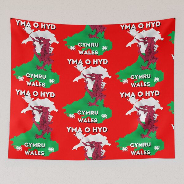 Item preview, YMA O HYD Wales Cymru World cup t shirt designed and sold by RunningJoke.