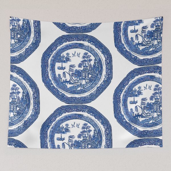 Item preview, Octagonal Willow Pattern Plate designed and sold by ViscountBlip.
