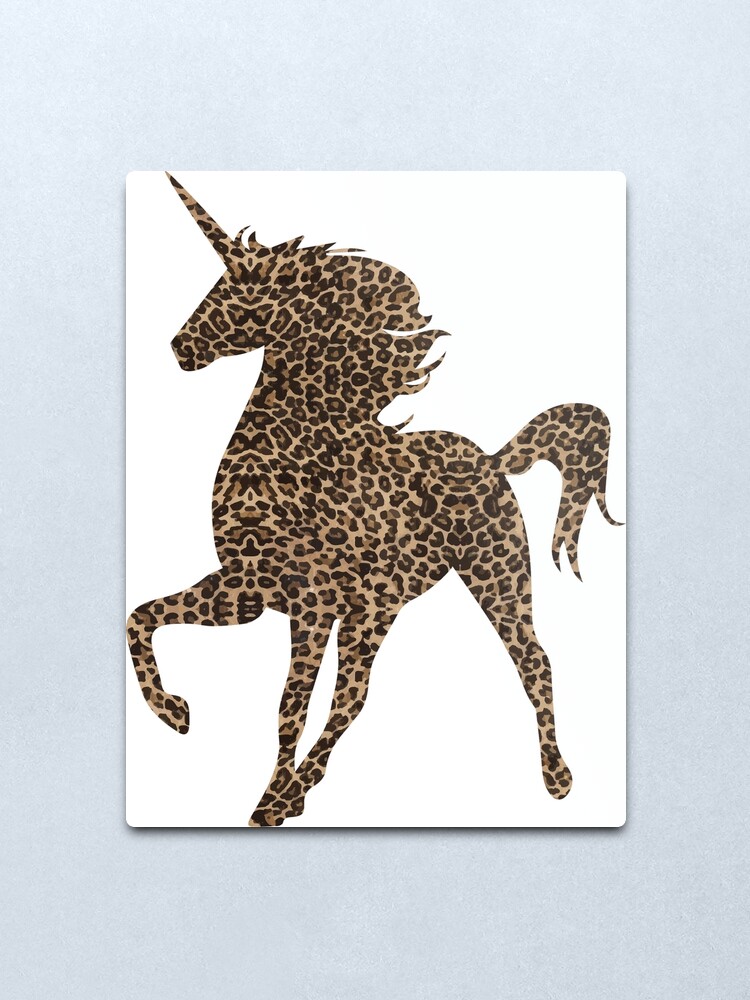 Leopard Unicorn Wild Free Metal Print By Birdysboutique Redbubble