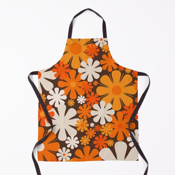 Item preview, Retro Flowers 60s 70s Aesthetic Floral Pattern in 1970s Brown Orange Beige designed and sold by kierkegaard.