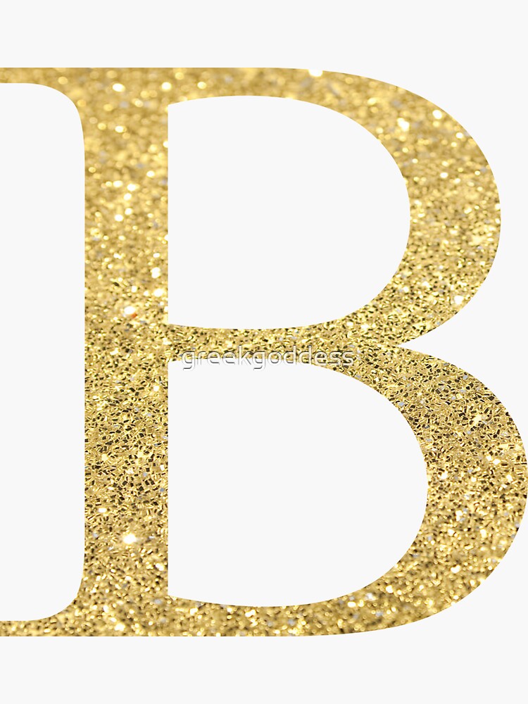 Gold Glitter Letters Beta B Sticker for Sale by greekgoddess