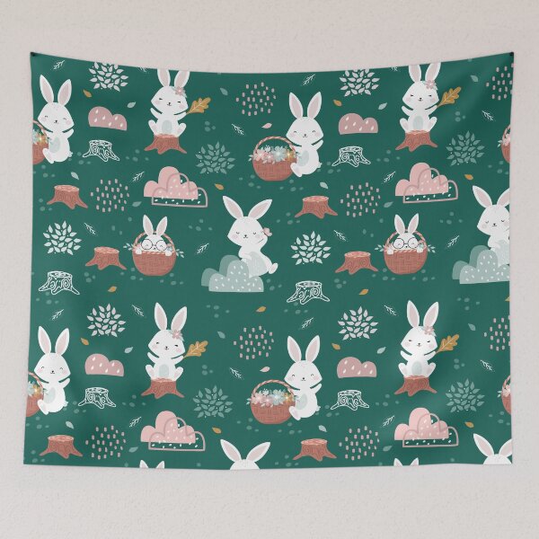 Item preview, Anime cute rabbit Colorful emerald green pattern design. Rabbits iPhone or Samsung Phone Case Cover designed and sold by RoManSmArt.