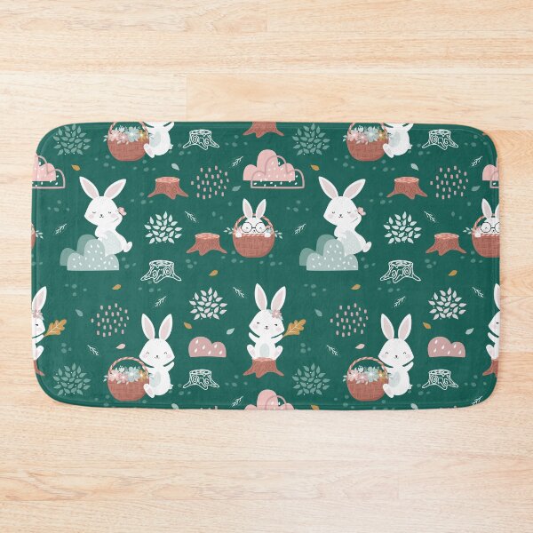 Item preview, Anime cute rabbit Colorful emerald green pattern design. Rabbits iPhone or Samsung Phone Case Cover designed and sold by RoManSmArt.