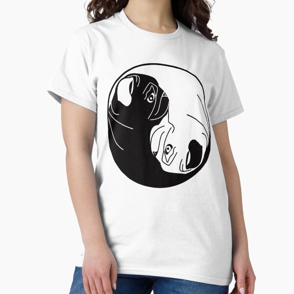 Item preview, YING YANG PUG MONOCHROME BLACK & WHITE YIN PUGS SYMBOL designed and sold by BirdysBoutique.
