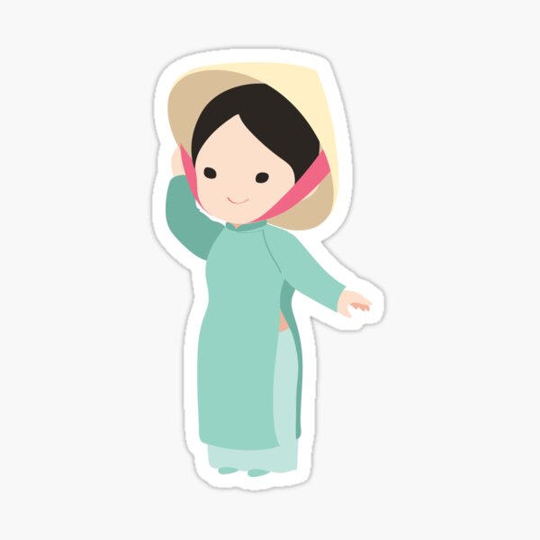 Robe traditionnelle vietnamienne Ao dai Sticker