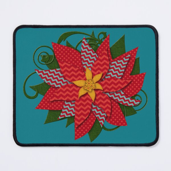 Item preview, Linen Look Poinsettia Holiday Flower by Cherie designed and sold by CheriesArt.