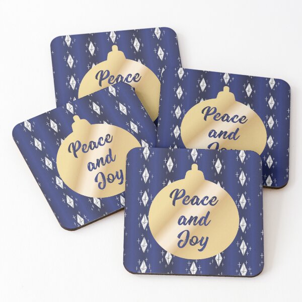 Item preview, Peace & Joy - Silver, Blue & Gold Diamond Snow Dust Christmas Card designed and sold by Daniel Bevis Design.