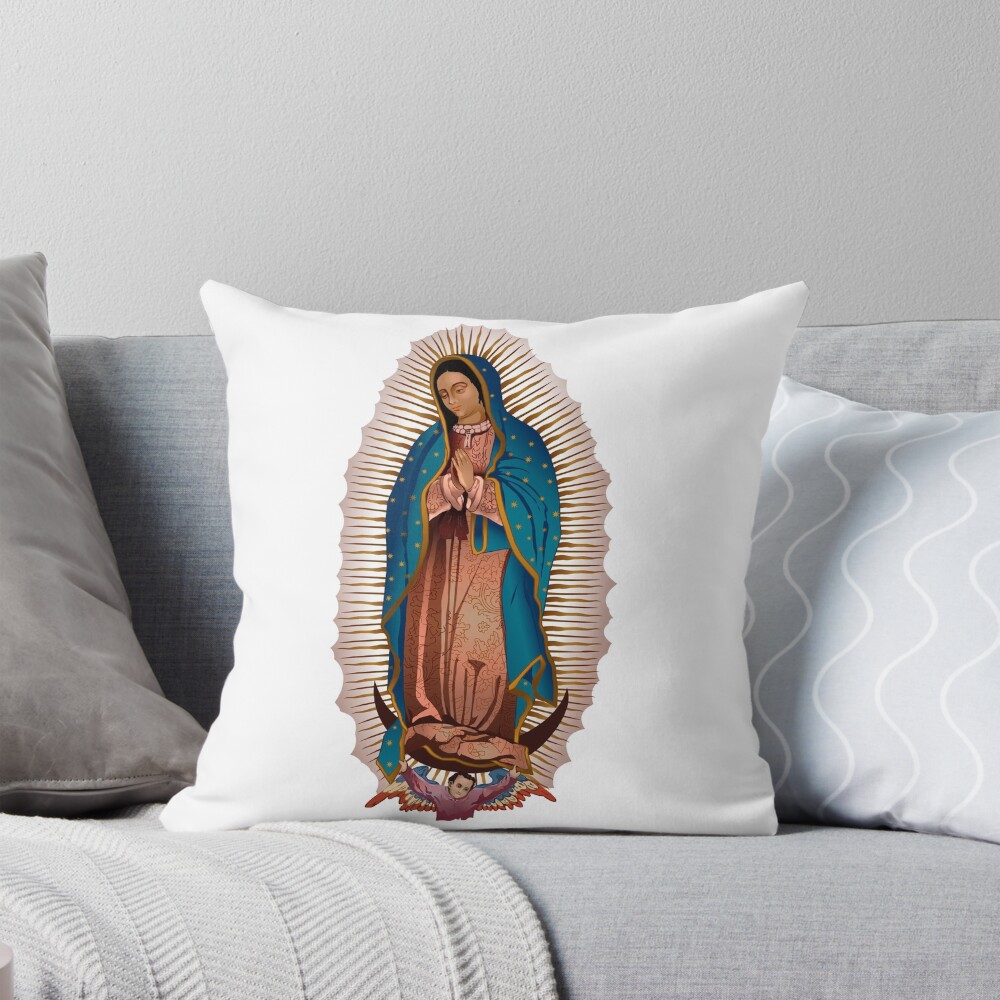 Housse De Coussin Décorative Notre-Dame De Guadalupe - 45x45 Cm - Lin - Multicolore