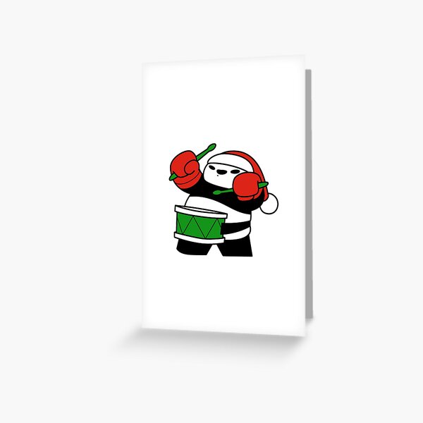 Drummer Panda Greeting Card