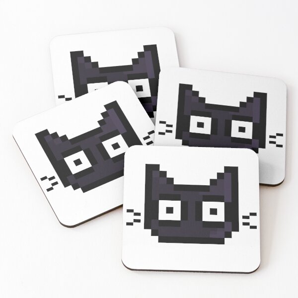 Item preview, Black Cat Head (PixelArt) designed and sold by Koemi-.