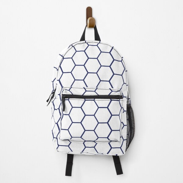 Item preview, Geometric Royal Blue on White Hexagon Pattern designed and sold by serenesights.