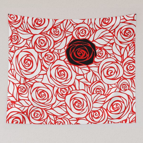 Item preview, Black Rose in Field of Red Roses designed and sold by AuntyReni.