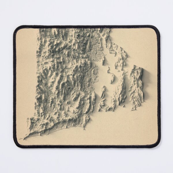 Item preview, Rhode Island Shaded Relief Map 3D digitally-rendered designed and sold by ThinkAboutMaps.
