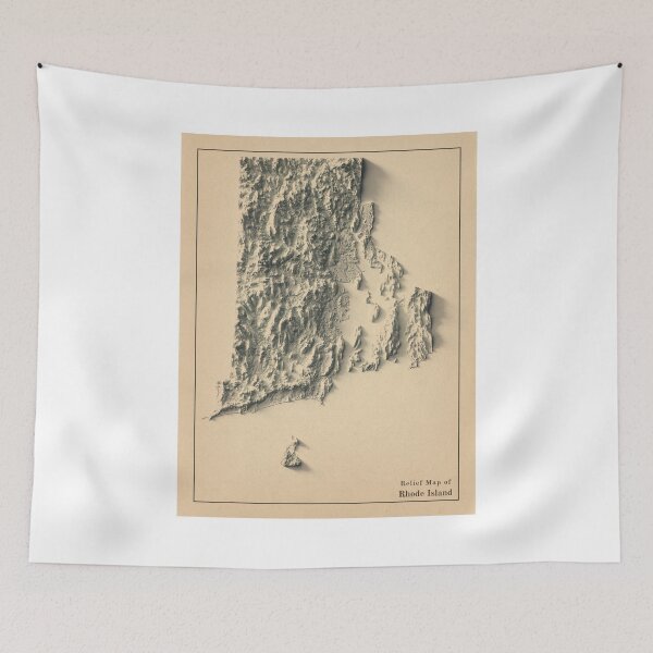 Item preview, Rhode Island Shaded Relief Map 3D digitally-rendered designed and sold by ThinkAboutMaps.