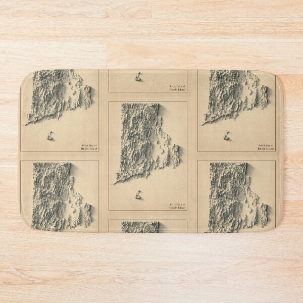 Item preview, Rhode Island Shaded Relief Map 3D digitally-rendered designed and sold by ThinkAboutMaps.