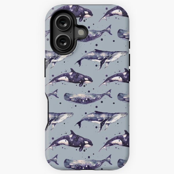 Item preview, Watercolor Whale Trio in grey designed and sold by SamNagelArt.
