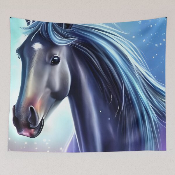 Item preview, Cute horse with magical nature wallpaper designed and sold by The Love Quill.