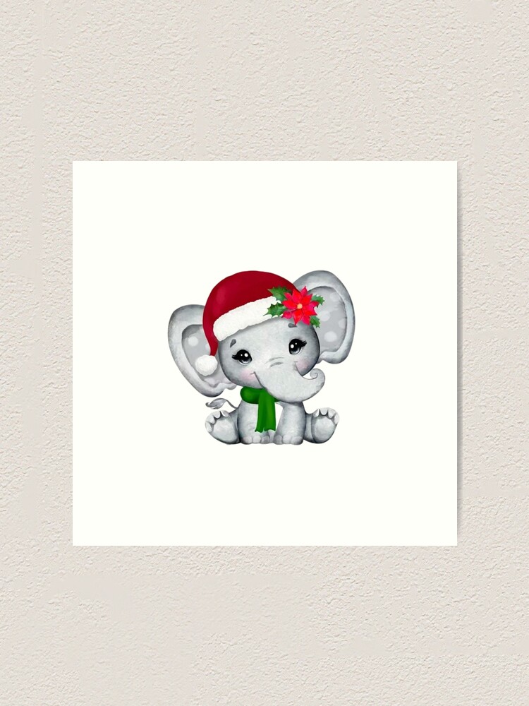 Cute Baby White Elephant Cartoon Graphic Art T-Shirt Cute Baby White Elephant Cartoon Graphic Art T-Shirt