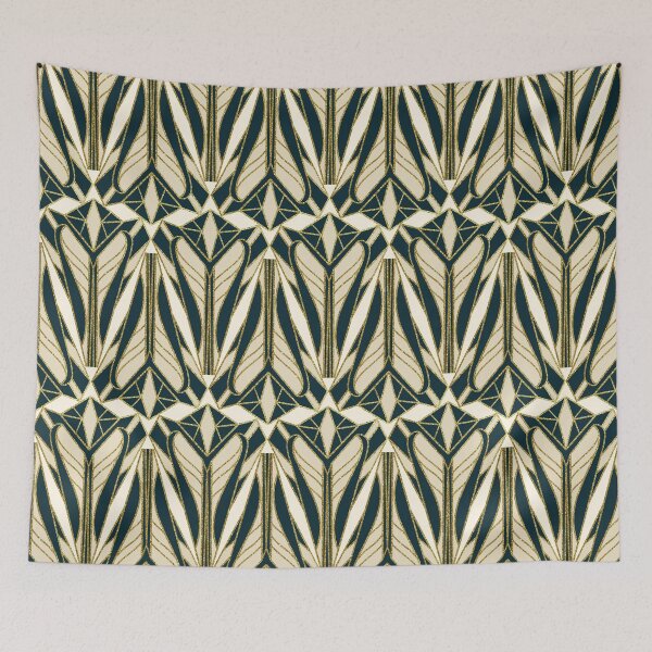 Item preview, 1920's Art Deco Heart Geometric Pattern 1.1 designed and sold by Old Urban Farmhouse Design Studio.