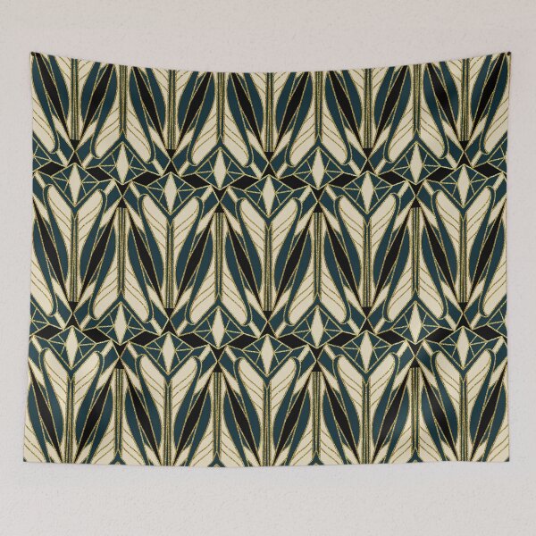 Item preview, 1920's Art Deco Heart Geometric Pattern 1.0 designed and sold by Old Urban Farmhouse Design Studio.