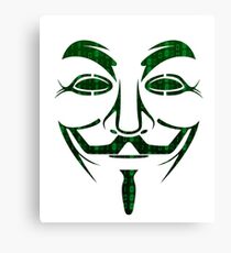 Anonymous Guy Fawkes Binary Code Canvas Print
