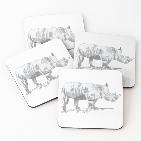 Item preview, Rhinoceros (black&white) designed and sold by mila-ola.