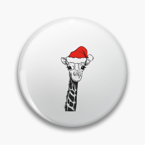 Item preview, cute giraffe face with Santa Claus hat designed and sold by Dezmart.