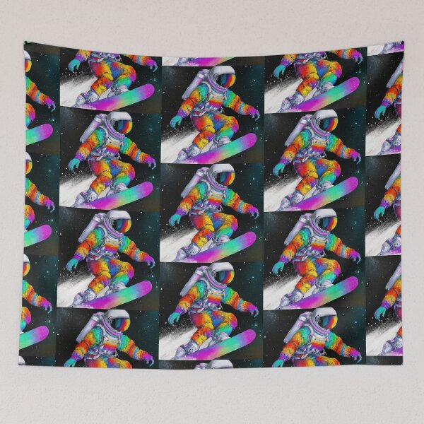 Item preview, Watercolor Astronaut Snowboarding in Space (V2) designed and sold by Lilieae.