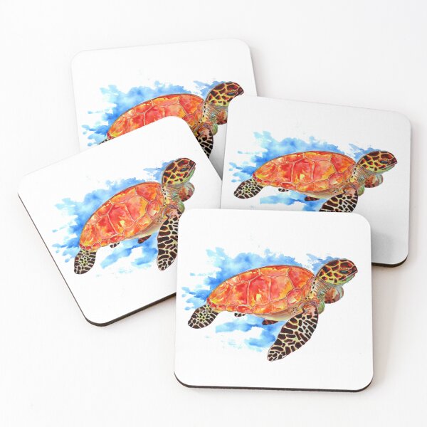 Item preview, Red Watercolor Sea Turtle designed and sold by Sebastian Grafmann.