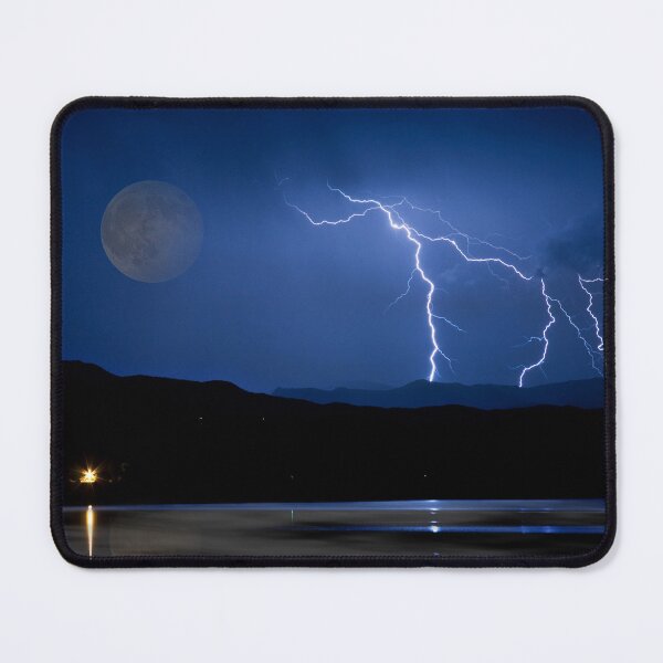 Item preview, Lightning Storm - Full Moon - Misty Lake  designed and sold by Bo Insogna.