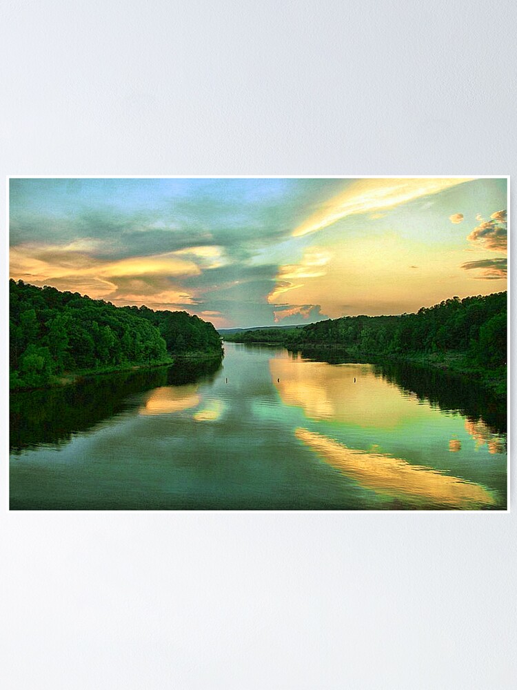 Thumbnail 1 of 3, Poster, Sunset on the River designed and sold by idnurse41.