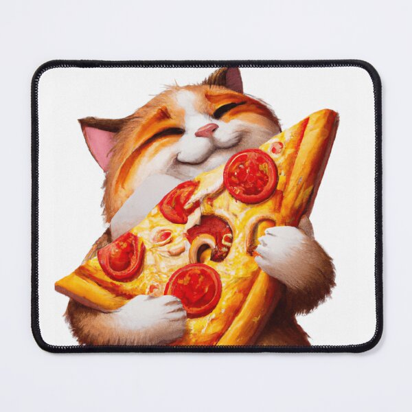 Item preview, Tabby Kitty Cat Hugging a Slice of Pepperoni Pizza designed and sold by Lilieae.