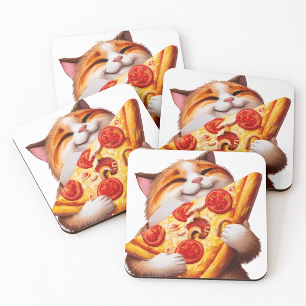 Item preview, Tabby Kitty Cat Hugging a Slice of Pepperoni Pizza designed and sold by Lilieae.