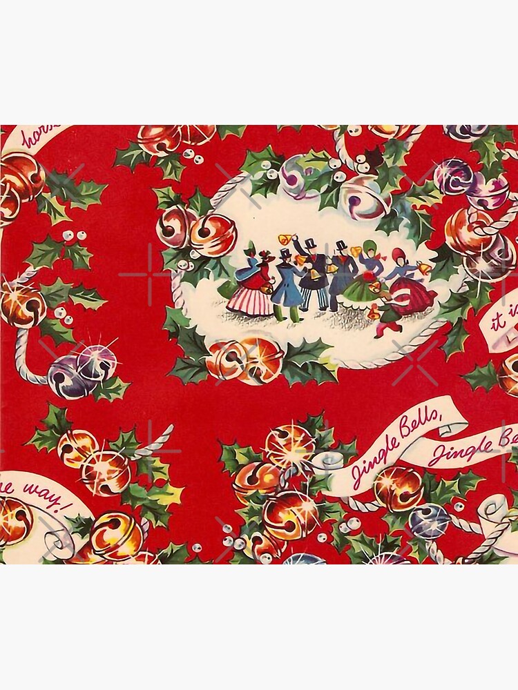Discover Jingle bells Traditional Christmas red vintage pattern Duvet Cover