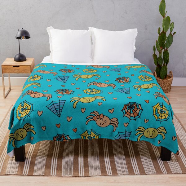 Item preview, Cute Spider Couple Pattern with a Blue Background designed and sold by RepublicOfFire.