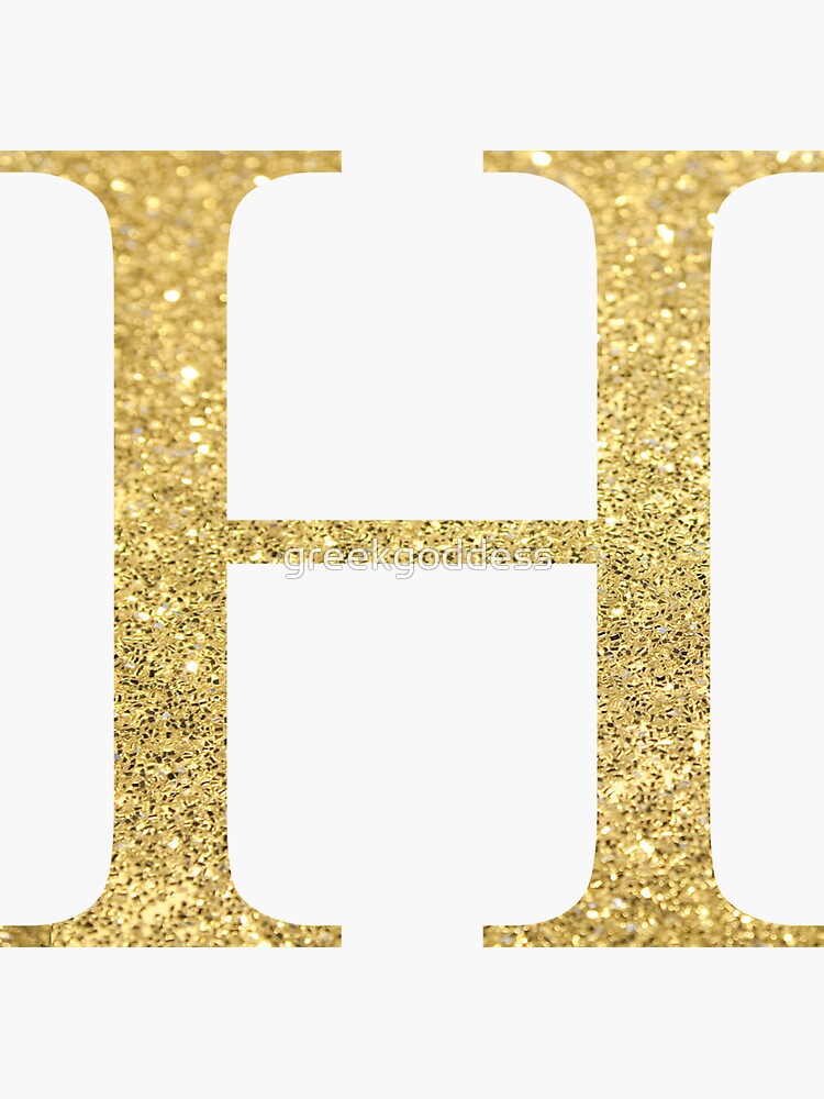 Gold Glitter Letters Eta H Sticker for Sale by greekgoddess