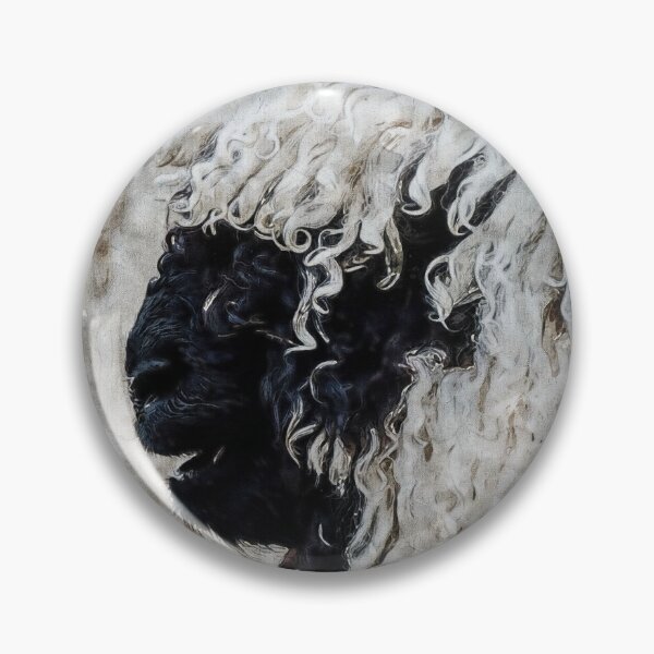 Item preview, Swiss Valais Blacknose Sheep, Fluffy  Valais Blacknose Sheep Art, Cute Swiss Sheep Farm Animal Portrait, Adorable Swiss Valais Blacknose Sheep  designed and sold by Paintcorner.