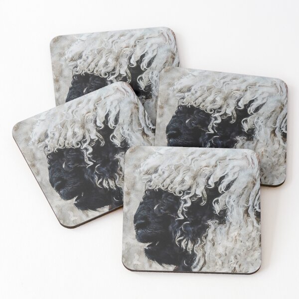 Item preview, Swiss Valais Blacknose Sheep, Fluffy  Valais Blacknose Sheep Art, Cute Swiss Sheep Farm Animal Portrait, Adorable Swiss Valais Blacknose Sheep  designed and sold by Paintcorner.